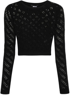 Just Cavalli Zwarte Logo Print Sweaters Just Cavalli , Black , Dames - M,S,Xs