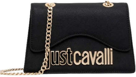 Just Cavalli Zwarte Mini Handtas met Gouden Accenten Just Cavalli , Black , Dames - ONE Size