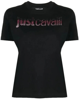 Just Cavalli Zwarte T-shirt en Polo Collectie Just Cavalli , Black , Dames - L,M,S,Xs,2Xs