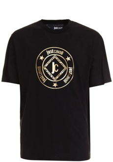 Just Cavalli Zwarte T-shirt en Polo Collectie Just Cavalli , Black , Heren - 2Xl,Xl,L,M,S