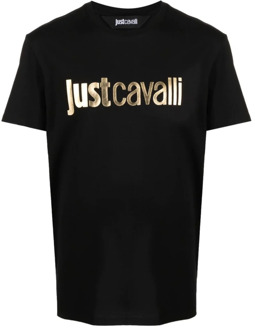Just Cavalli Zwarte T-shirt en Polo Collectie Just Cavalli , Black , Heren - L,M