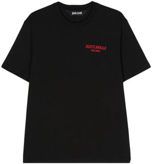 Just Cavalli Zwarte T-shirts en Polos Just Cavalli , Black , Heren - Xl,L,M,S