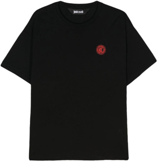 Just Cavalli Zwarte T-shirts en Polos Just Cavalli , Black , Heren - Xl,L,M
