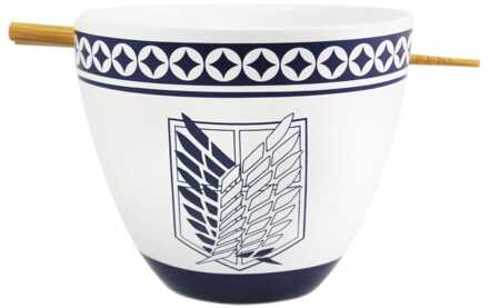 Just Funky Attack on Titan Ramen Bowl with Chopsticks Emblem 473 ml