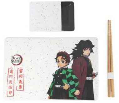 Just Funky Demon Slayer Ceramic Sushi Set with Chopsticks Tanjiro & Giyu