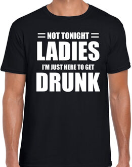 Just here to get drunk / Alleen hier om dronken te worden bent drank fun t-shirt zwart voor heren XL