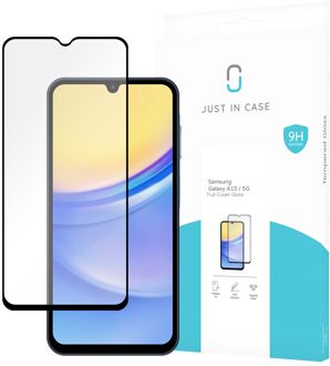 Just in case Full Cover Tempered Glass voor Samsung A15 4G/5G Smartphone screenprotector