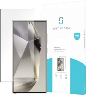 Just in case Full Cover Tempered Glass voor Samsung S24 Ultra Smartphone screenprotector