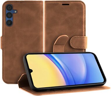 Just in case Premium Wallet Case voor Samsung A15 4G/5G Telefoonhoesje Bruin