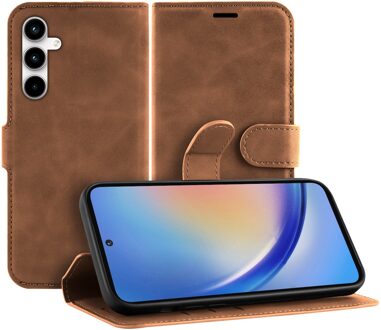 Just in case Premium Wallet Case voor Samsung A35 Telefoonhoesje Bruin