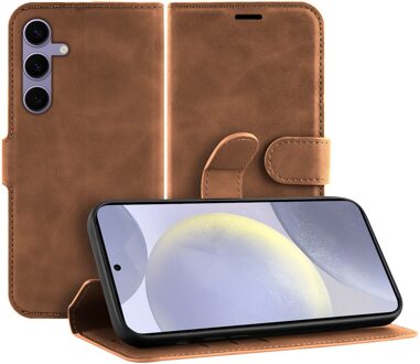 Just in case Premium Wallet Case voor Samsung S24+ Telefoonhoesje Bruin