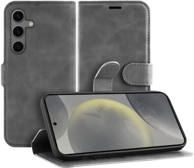 Just in case Premium Wallet Case voor Samsung S24 Telefoonhoesje Grijs