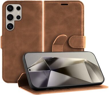 Just in case Premium Wallet Case voor Samsung S24 Ultra Telefoonhoesje Bruin