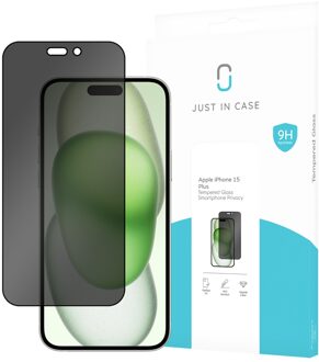 Just in case Privacy Tempered Glass voor Apple iPhone 15 Plus Smartphone screenprotector