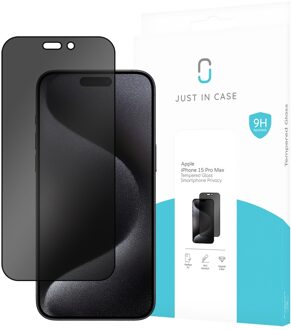 Just in case Privacy Tempered Glass voor Apple iPhone 15 Pro Max Smartphone screenprotector