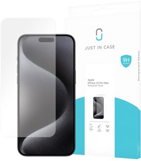 Just in case Tempered Glass voor Apple iPhone 15 Pro Max Smartphone screenprotector