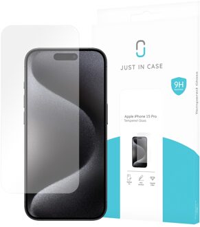 Just in case Tempered Glass voor Apple iPhone 15 Pro Smartphone screenprotector