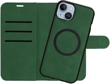 Just in case Wallet Case 2 in 1 MagSafe voor Apple iPhone 15 Plus Telefoonhoesje Groen