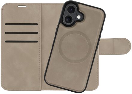 Just in case Wallet Case 2 in 1 MagSafe voor Apple iPhone 16 Telefoonhoesje Bruin