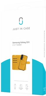 Just in case Wallet Case 2 in 1 MagSafe voor Samsung S24 Telefoonhoesje Geel