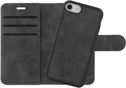 Just in case Wallet Case 2 in 1 voor Apple iPhone SE 2022 Telefoonhoesje Zwart