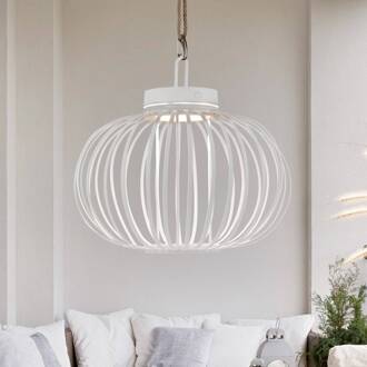 JUST LIGHT. Akuba LED tafellamp, wit, 33 cm, bamboe