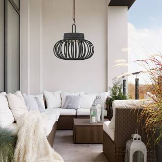 JUST LIGHT. Akuba LED tafellamp zwart 22 cm bamboe