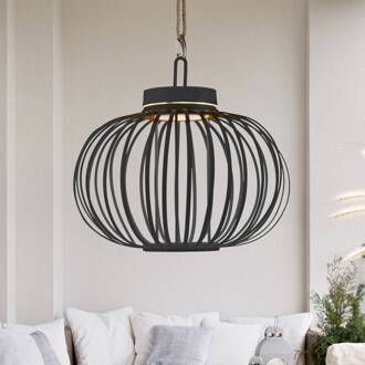 JUST LIGHT. Akuba LED tafellamp zwart 33 cm bamboe