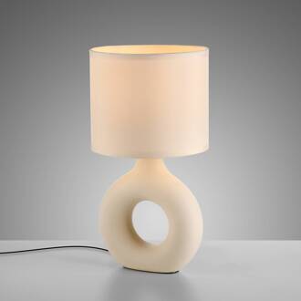 JUST LIGHT. Carara tafellamp, keramische voet, beige