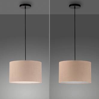 JUST LIGHT. Groene hanglamp Duro, textiel, beige