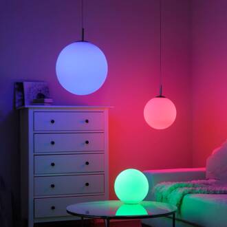 JUST LIGHT. Hanglamp LOLAsmart Bolo, Ø 25 cm, RGB, CCT wit