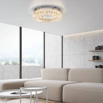 JUST LIGHT. Kulunka plafondlamp, ijzer, kristalglas chroom, helder