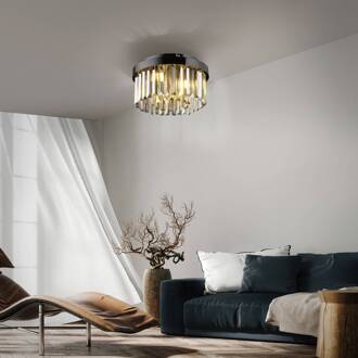 JUST LIGHT. Kulunka plafondlamp, kristalglas, zwart zwart, helder