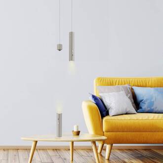 JUST LIGHT. LED hanglamp Attach, grijs-beige, ijzer