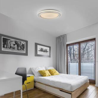 JUST LIGHT. LED plafondlamp Lago Ø 49,3 cm CCT Afstandsbediening wit