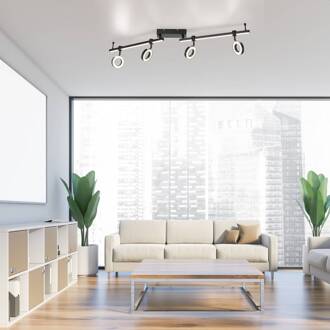 JUST LIGHT. LED plafondlamp LOLAsmart Bileda, 4-lamps, zwart