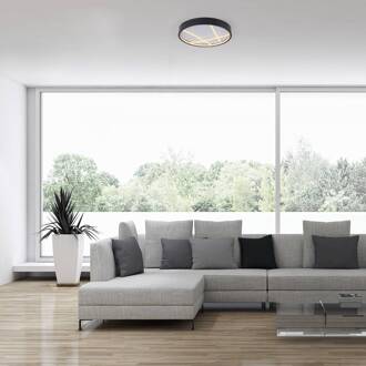 JUST LIGHT. LED plafondlamp Mikado, Ø 40 cm, zwart zwart, wit