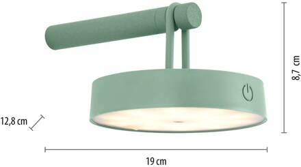 JUST LIGHT. LED wandlamp Arma, groen, kunststof IP44