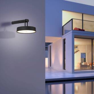 JUST LIGHT. LED wandlamp Arma, zwart kunststof IP44