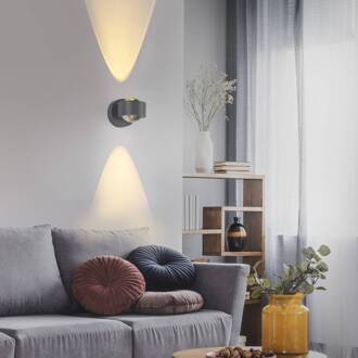 JUST LIGHT. LED wandlamp op accu Chia zilver, ijzer, 3.000 K