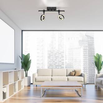 JUST LIGHT. Plafondlamp LOLAsmart Bileda, 2-lamps, zwart