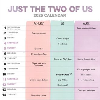 Just The Two Of Us Planner Wall Calendar 2025 - Calendars, Carousel