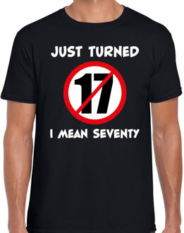 Just turned 17 I mean 70 t-shirt - 70 jaar verjaardag shirt zwart voor heren L