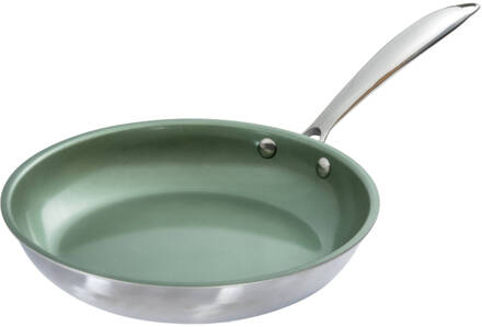 Just Vegan, Ceravegan RVS ECO koekenpan 24 cm Groen