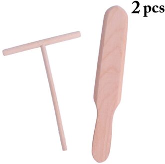 Justdolife 2 Stks/set Keuken Pancake Gereedschap Houten Veelzijdige Crêpe Gereedschap Pannenkoek Spatel Keuken Koken Gereedschap Accessoires