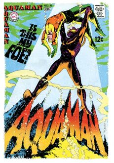 Justice League Aquaman Cover Men's T-Shirt - White - S Wit