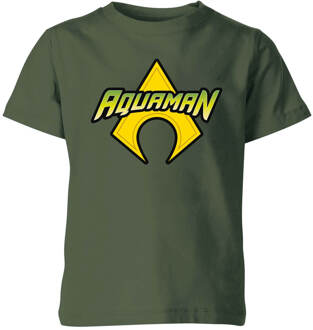 Justice League Aquaman Logo Kids' T-Shirt - Forest Green - 146/152 (11-12 jaar) - XL