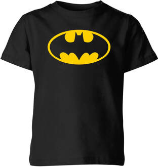 Justice League Batman Logo Kids' T-Shirt - Black - 98/104 (3-4 jaar) Zwart - XS