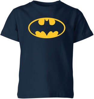 Justice League Batman Logo Kids' T-Shirt - Navy - 134/140 (9-10 jaar) - Navy blauw