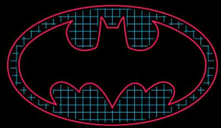 Justice League Batman Retro Grid Logo Women's T-Shirt - Black - 3XL - Zwart